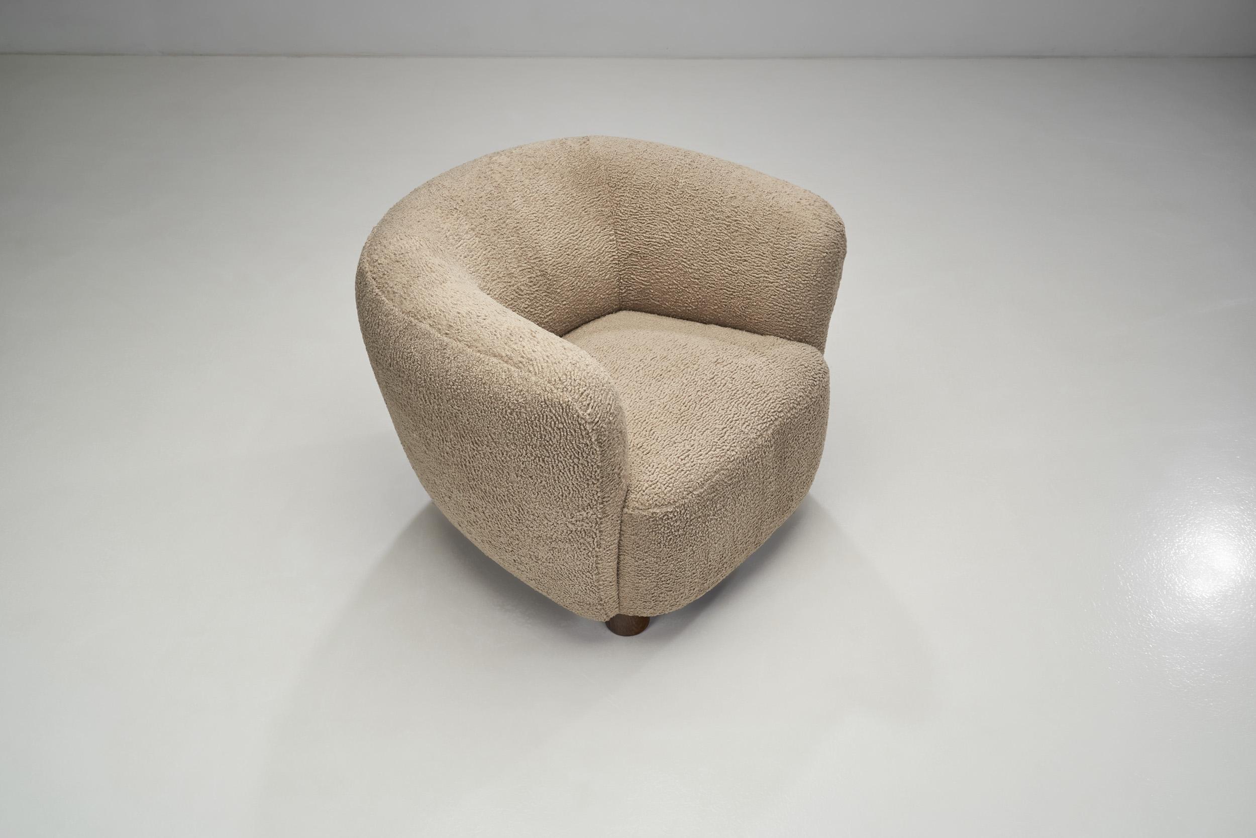 Fabric Enveloping Lounge Chairs by a Danish Cabinetmaker, Denmark ca 1950s