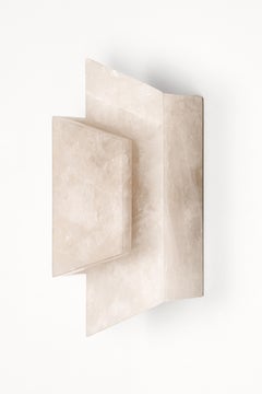 Envelope Shape, Golden Stone and Brass Light Sculpture by Marie Jeunet