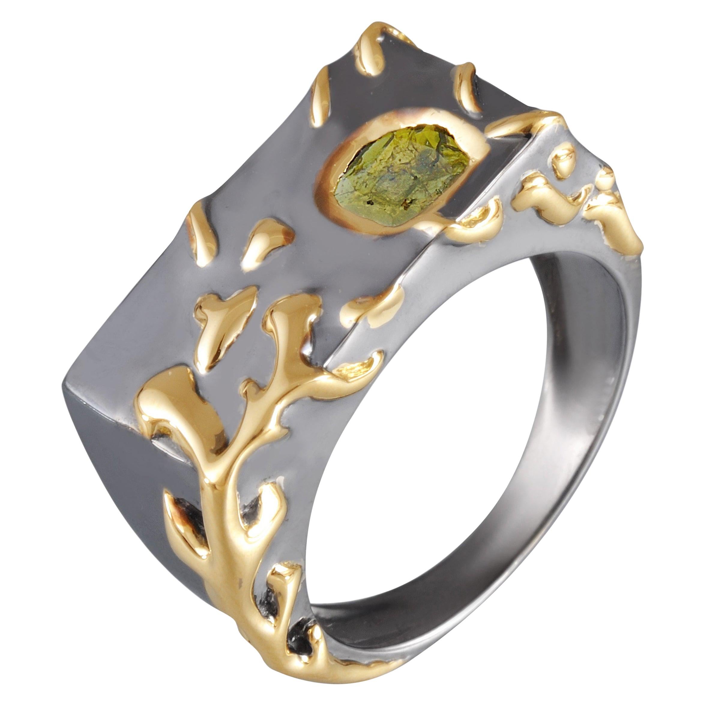 Envious Eyes will Roll with Contemporary One of a Kind Colored Diamond Gold Ring