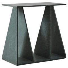 Tavolino Envo, pietra vulcanica Diabase verde spazzolato, Studio Mohs