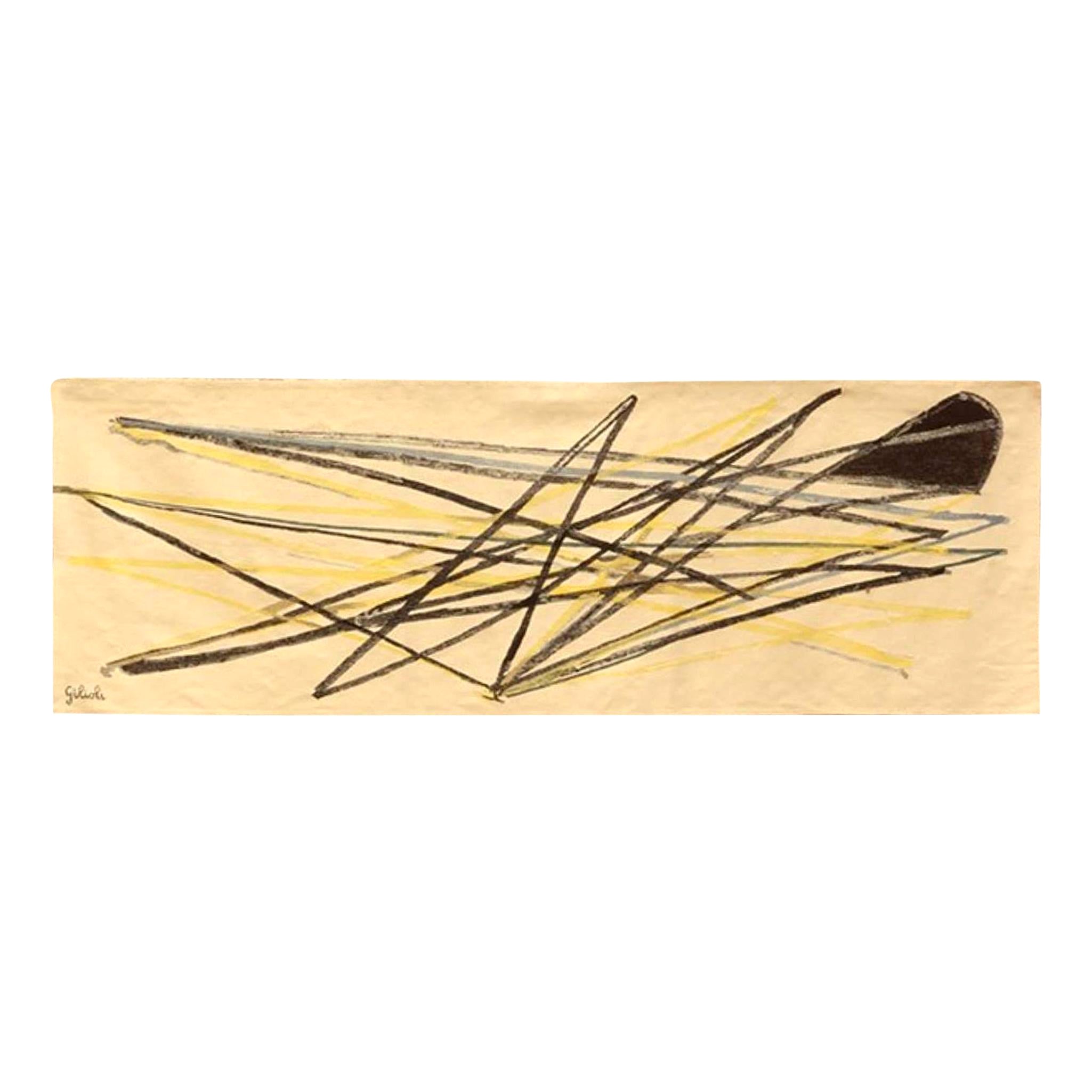 "Envol" by  Emile Gilioli - French Wool Tapestry - Abstract Design