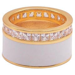 Envy Ring Gold Plated Stainless Steel w/ Fire Enamel 
Crystal