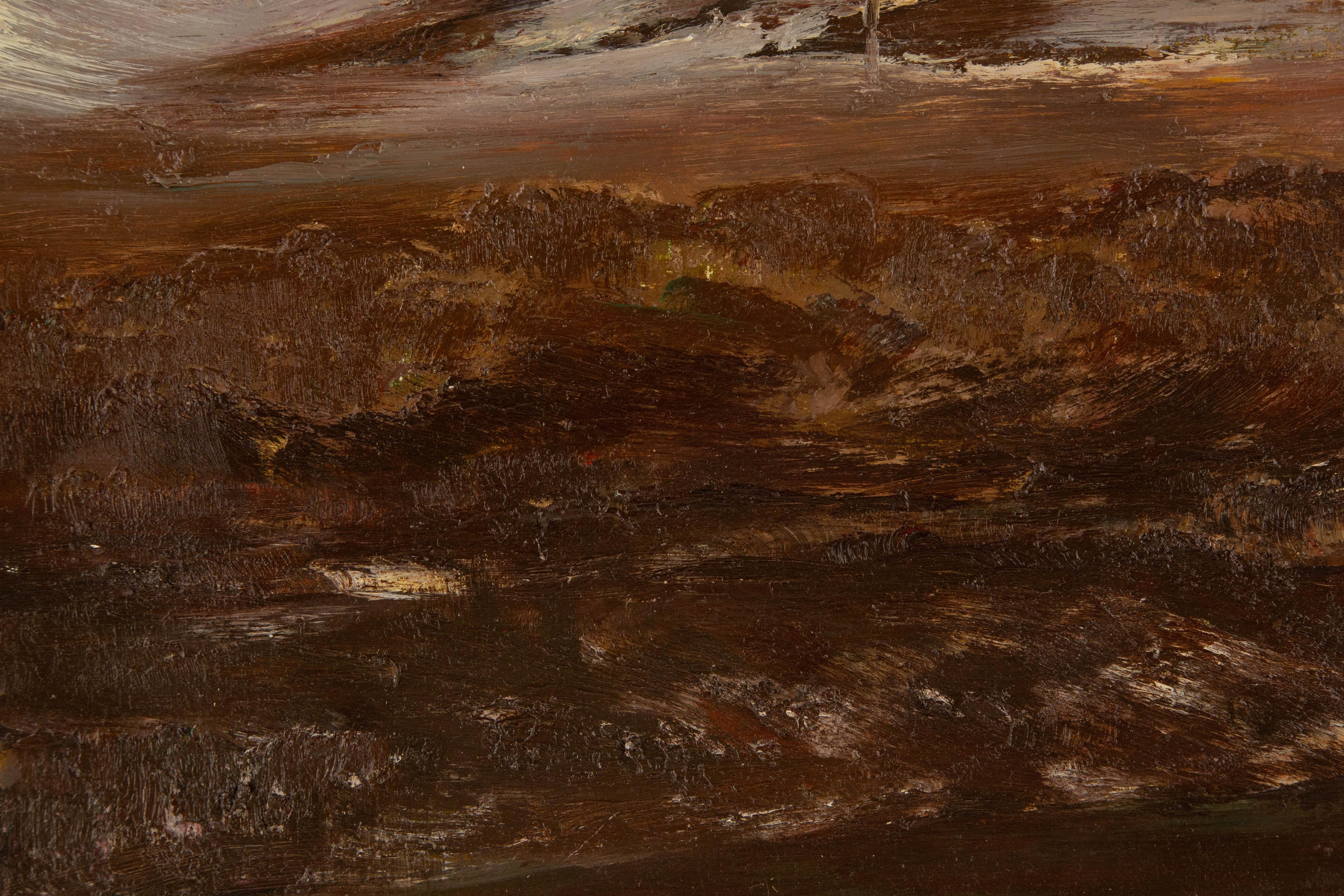 Enxian Pei Waterscape Original Oil On Canvas 