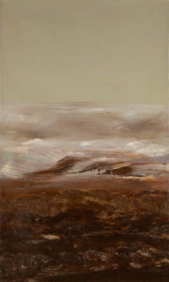 Enxian Pei Paisaje acuático Óleo original sobre lienzo "Serie del desierto II"