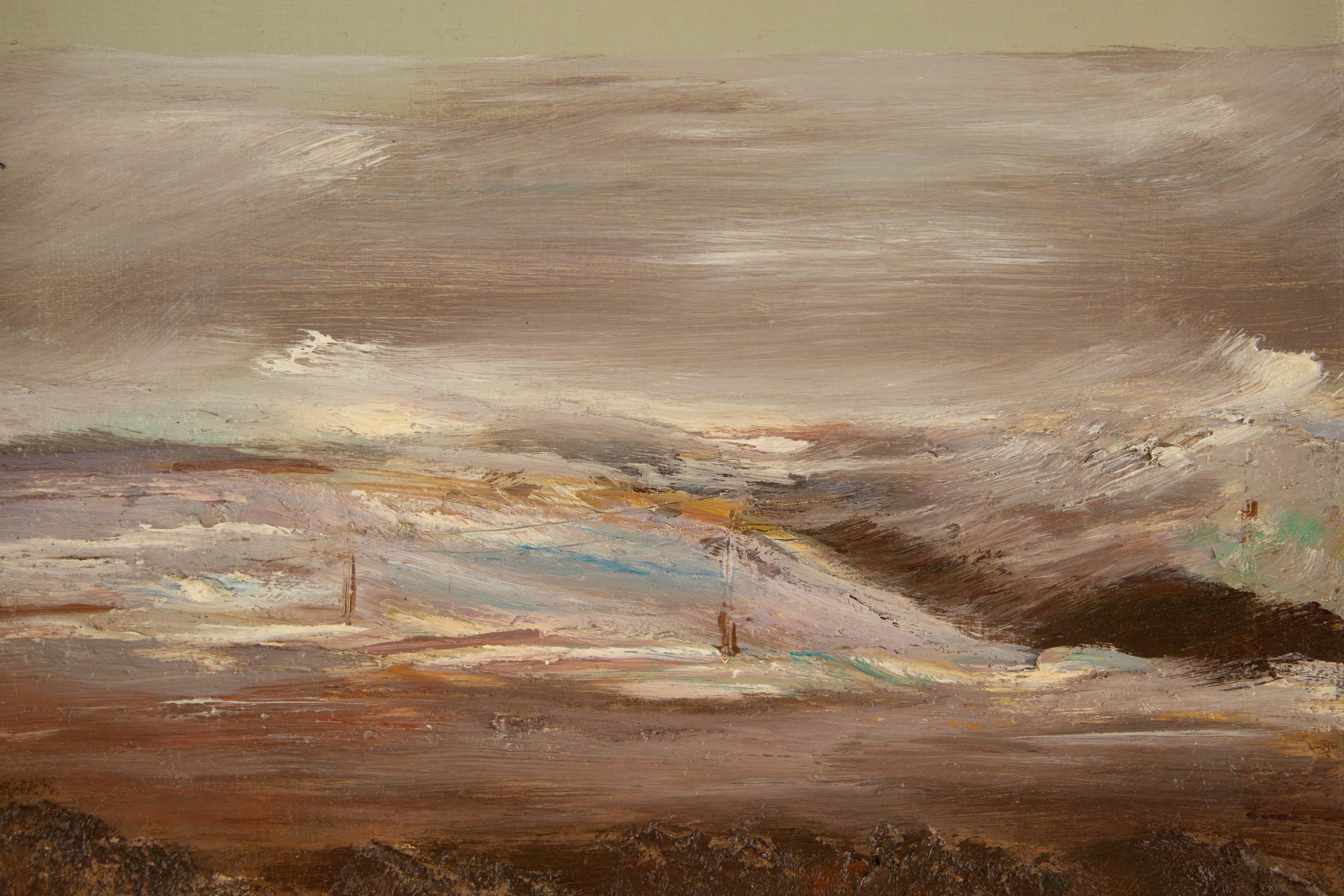 Enxian Pei Wasserlandschaft Original Ölgemälde „Wilderheit Serie I“ im Angebot 3