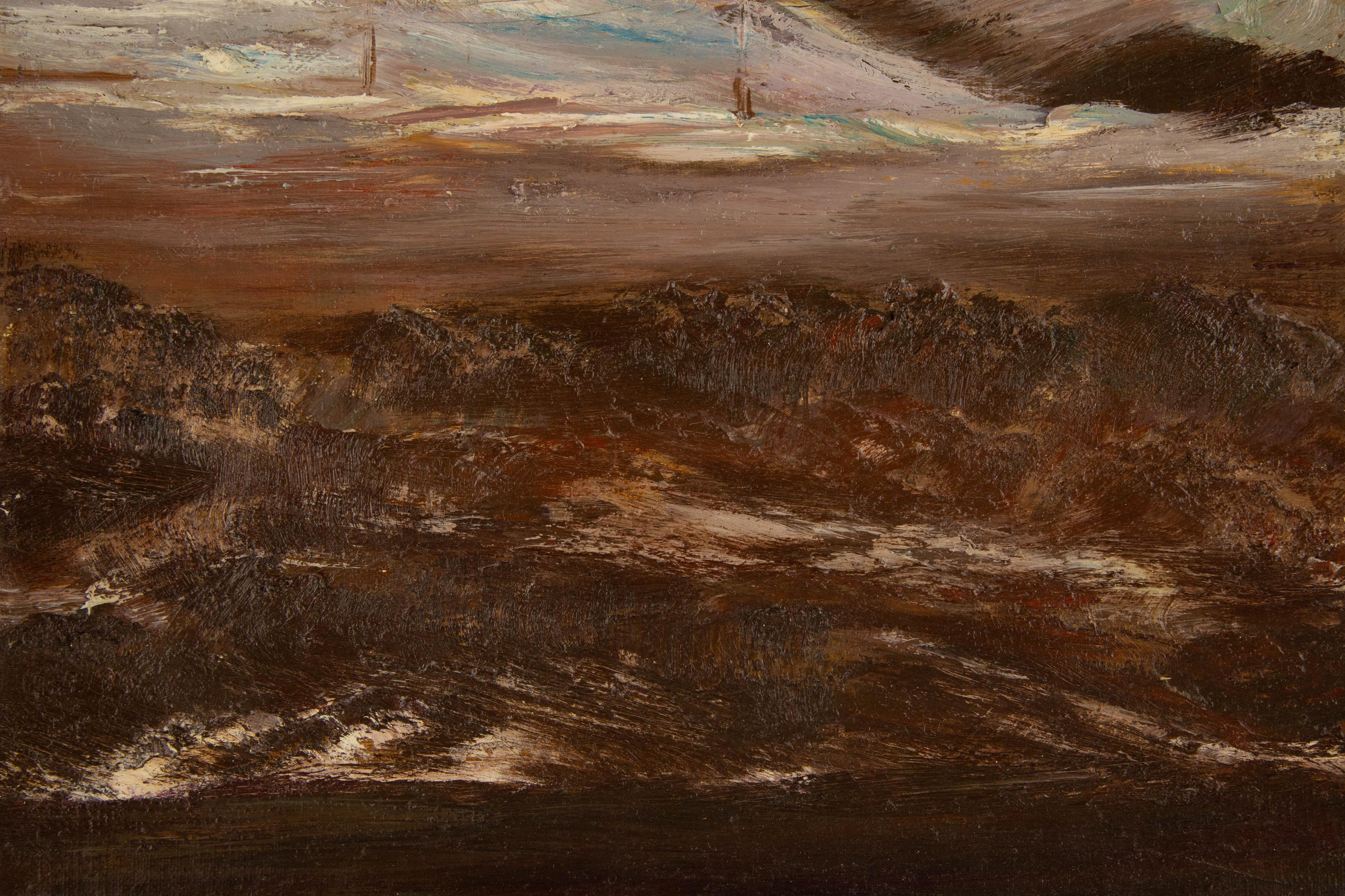Enxian Pei Wasserlandschaft Original Ölgemälde „Wilderheit Serie I“ im Angebot 4