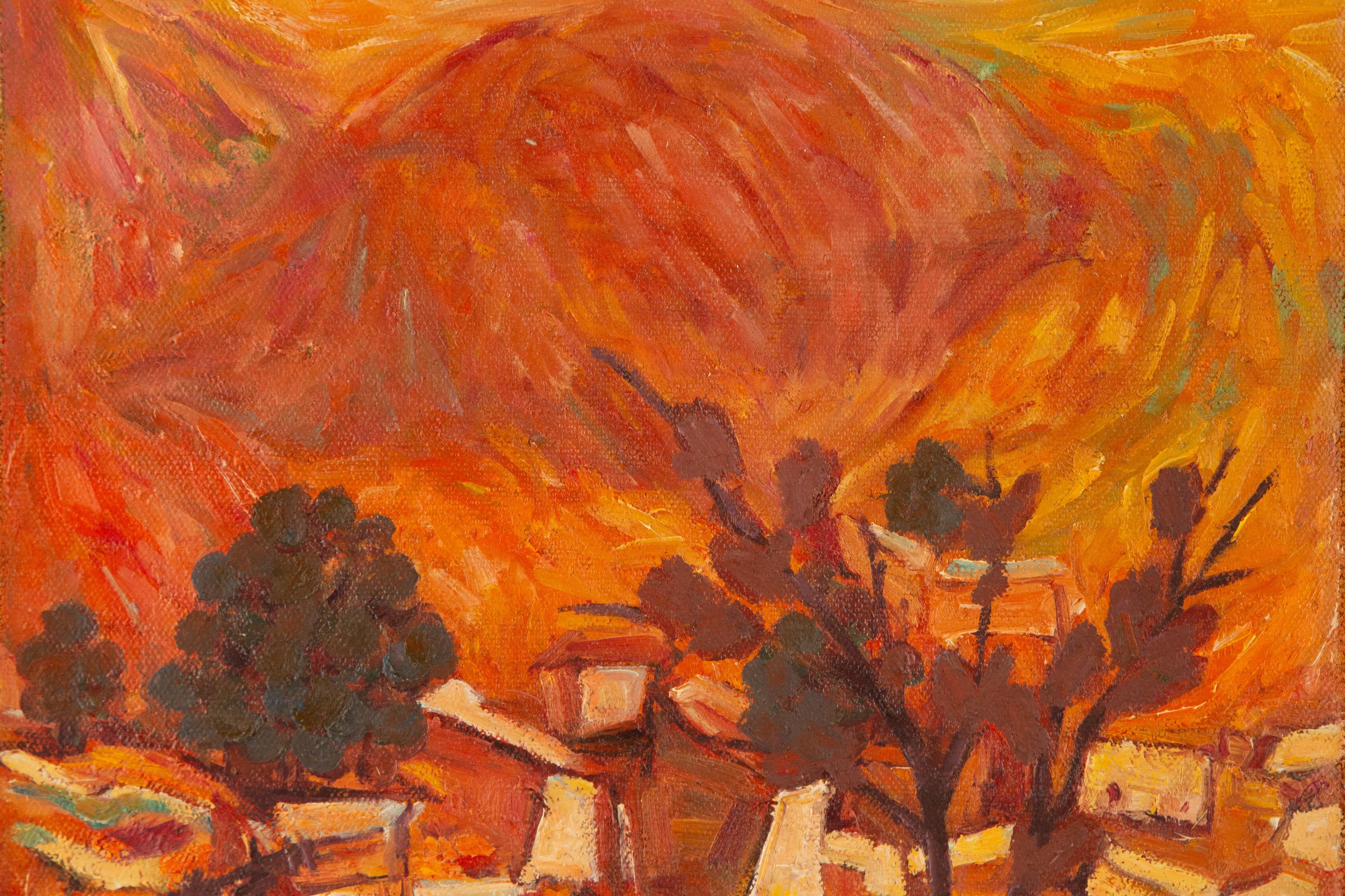 Enxian Pei Landscape Original Oil On Canvas 