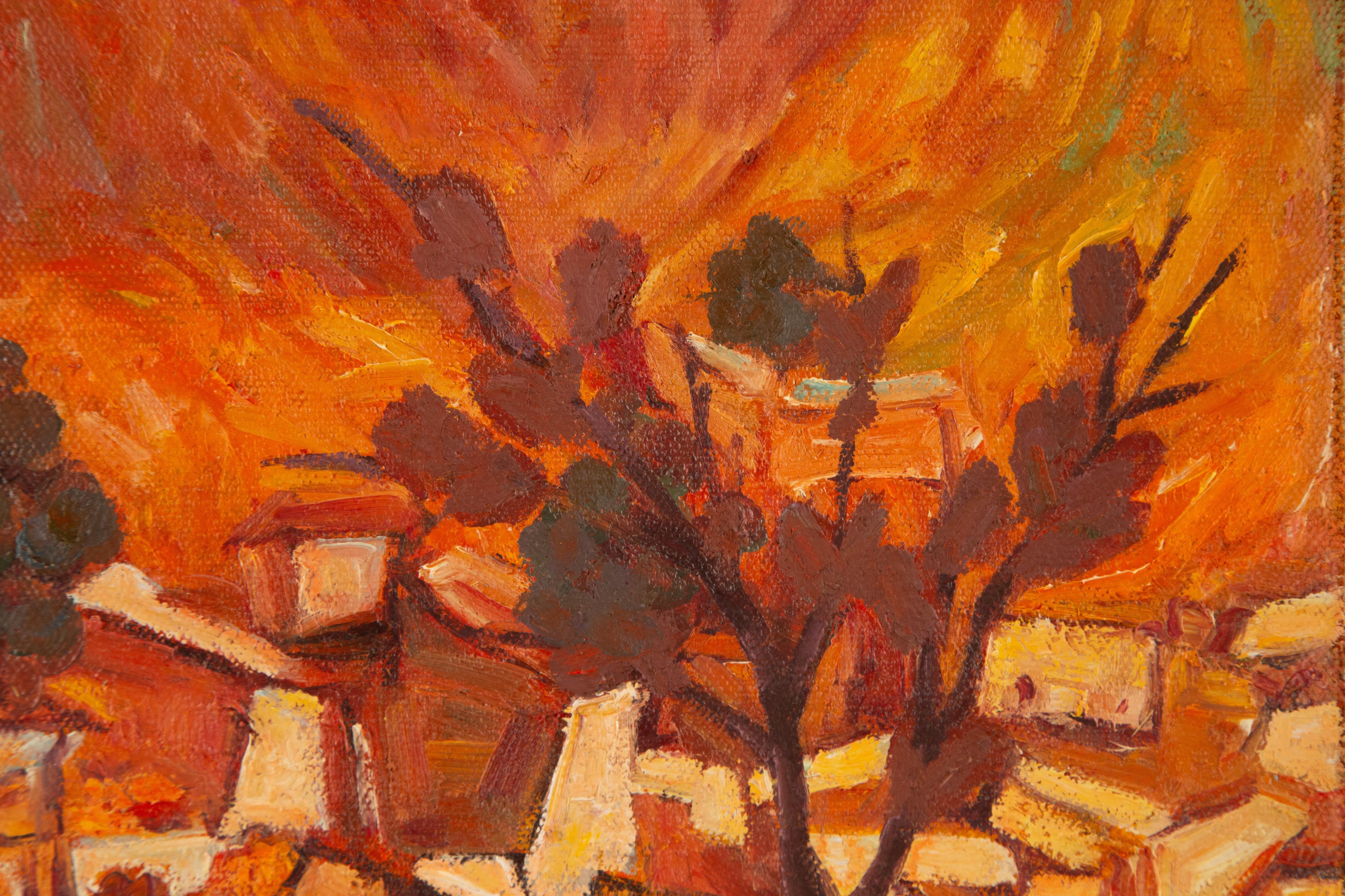 Enxian Pei Landscape Original Oil On Canvas 
