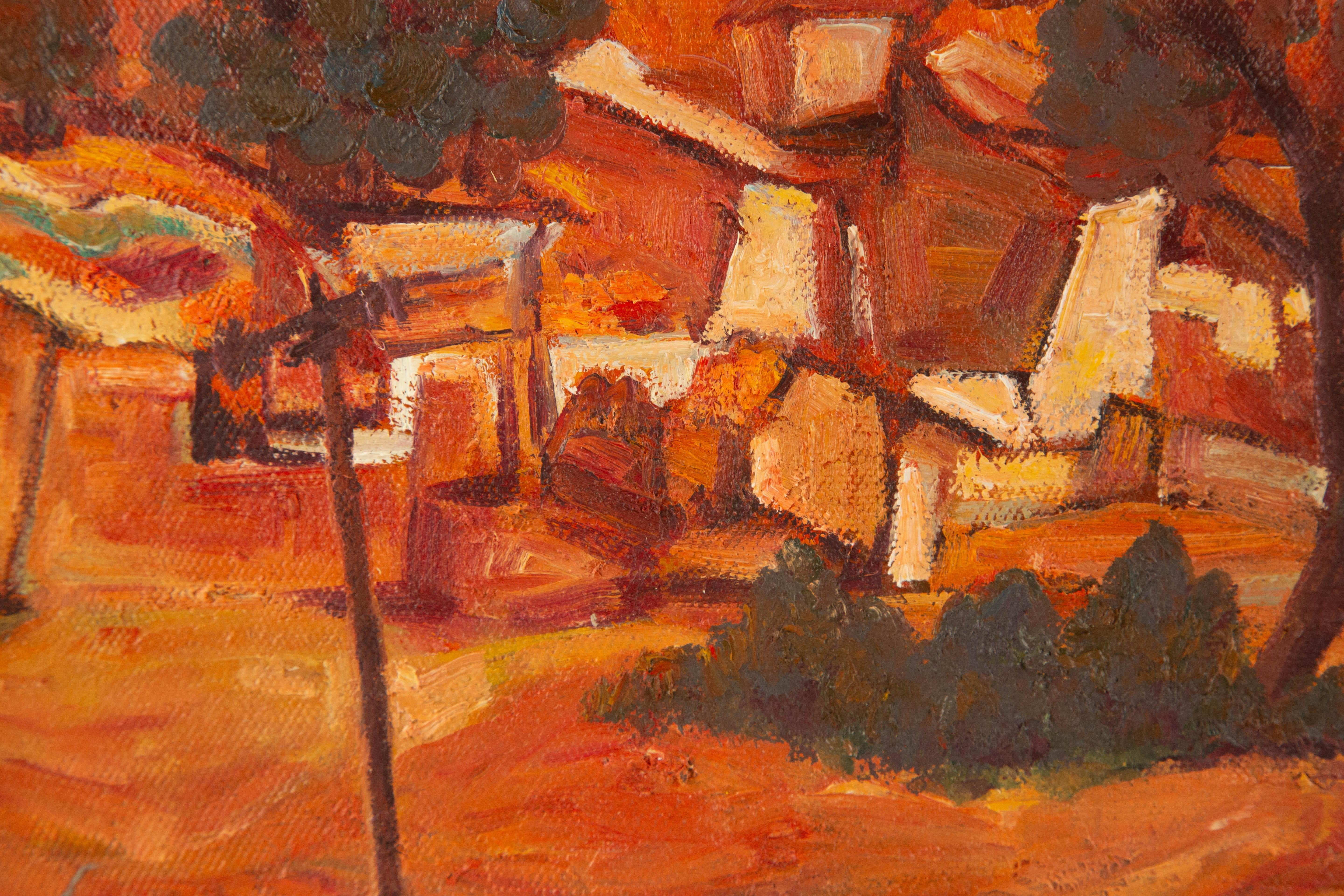 Enxian Pei Landscape Original Oil On Canvas 