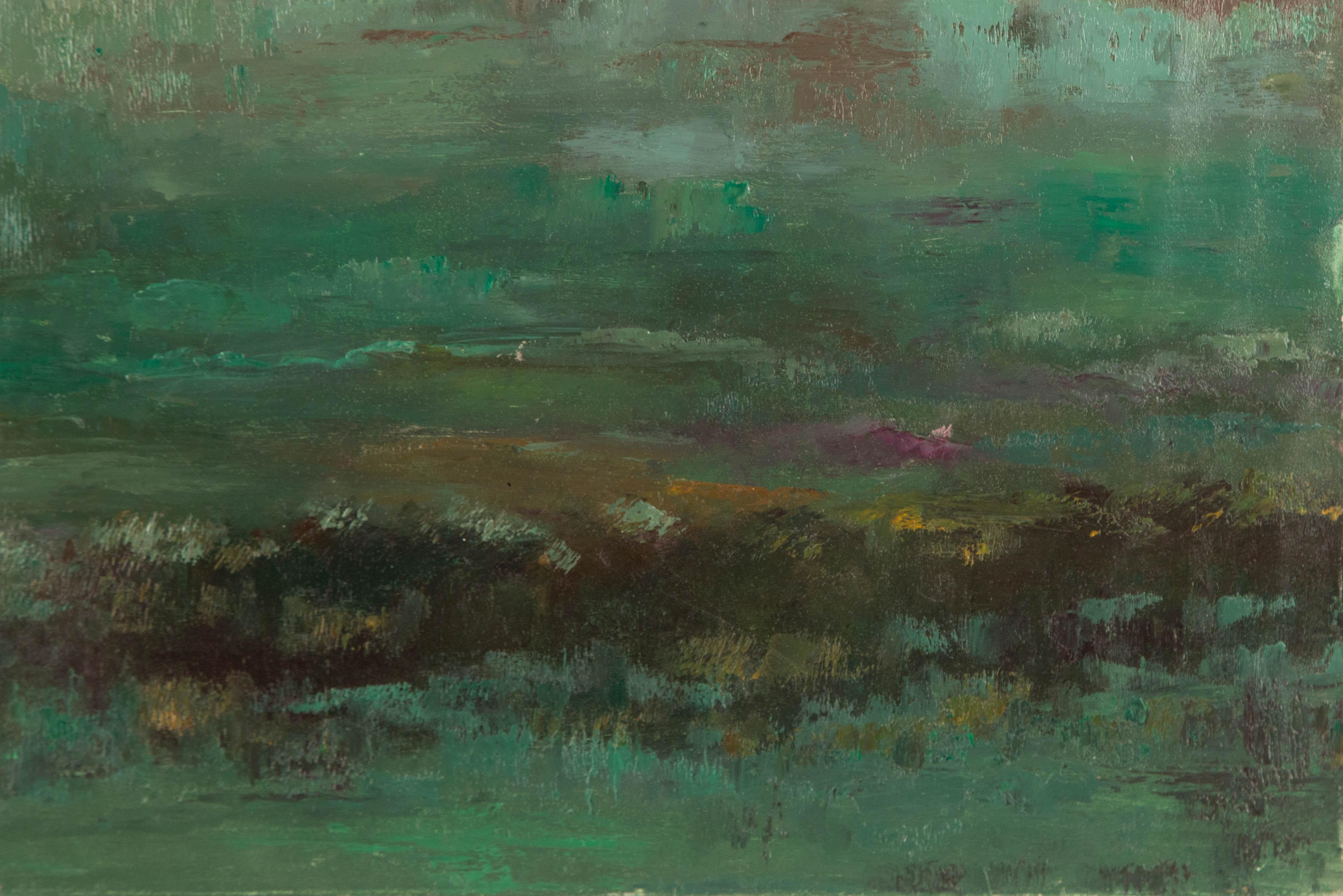 Enxian Pei Landscape Original Oil On Canvas 