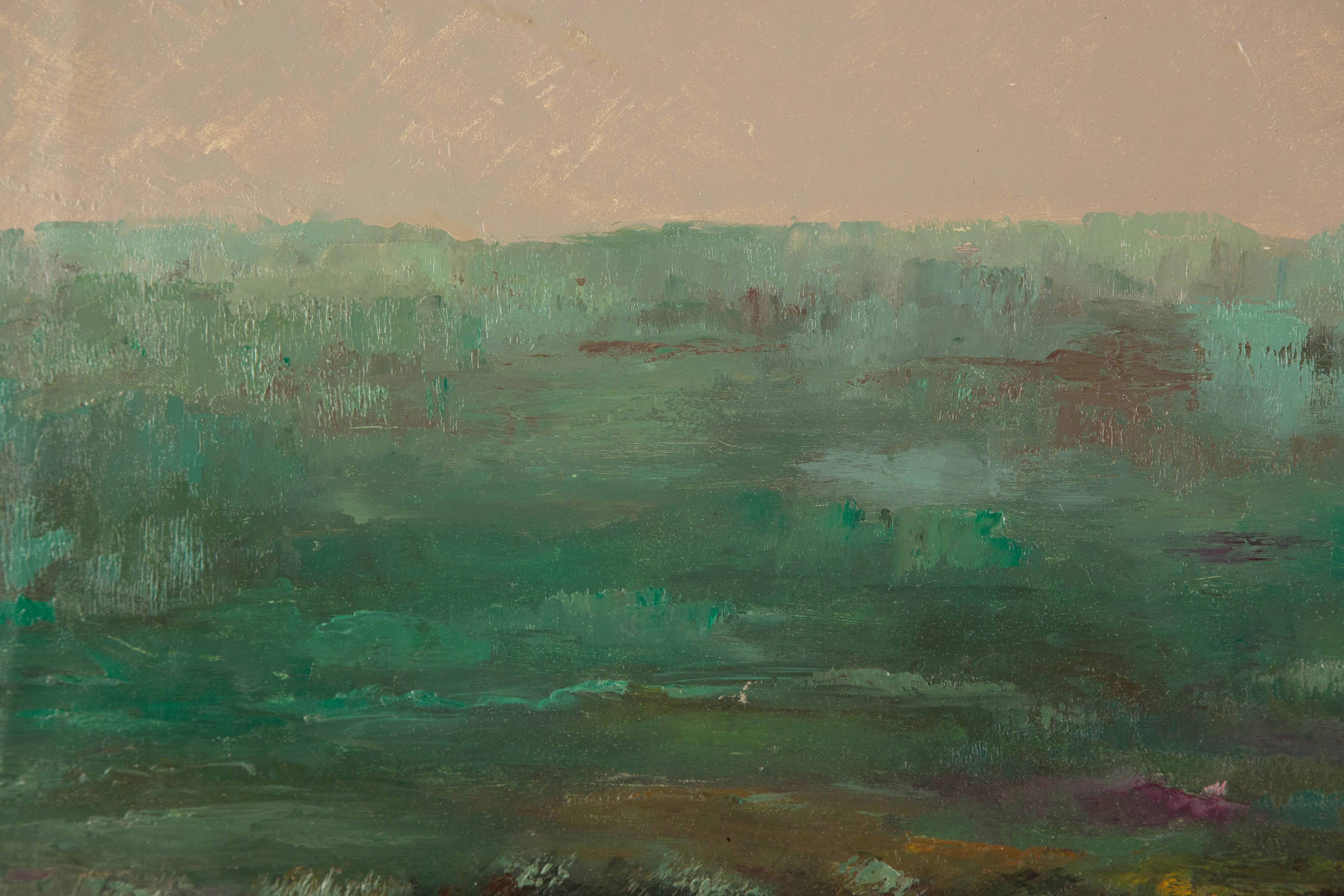 Enxian Pei Landscape Original Oil On Canvas 