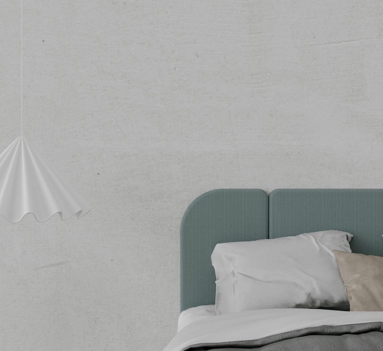 Enyo Headboard in Light Blue Velvet, 3 Modules For Sale at 1stDibs
