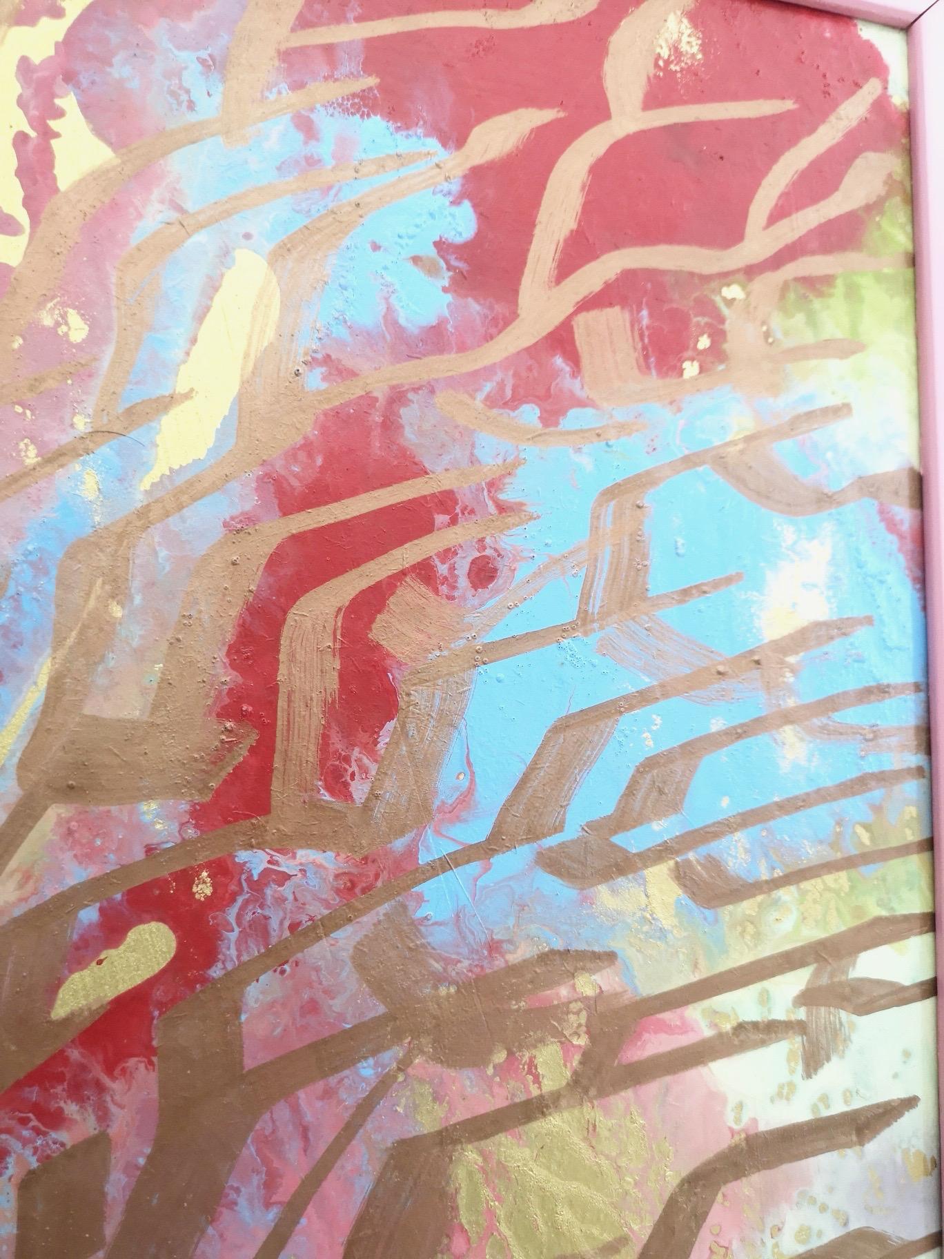 Albero rosa von Enzio Wenk, 2018  lgemlde auf Masonit, Expressionismus im Angebot 6