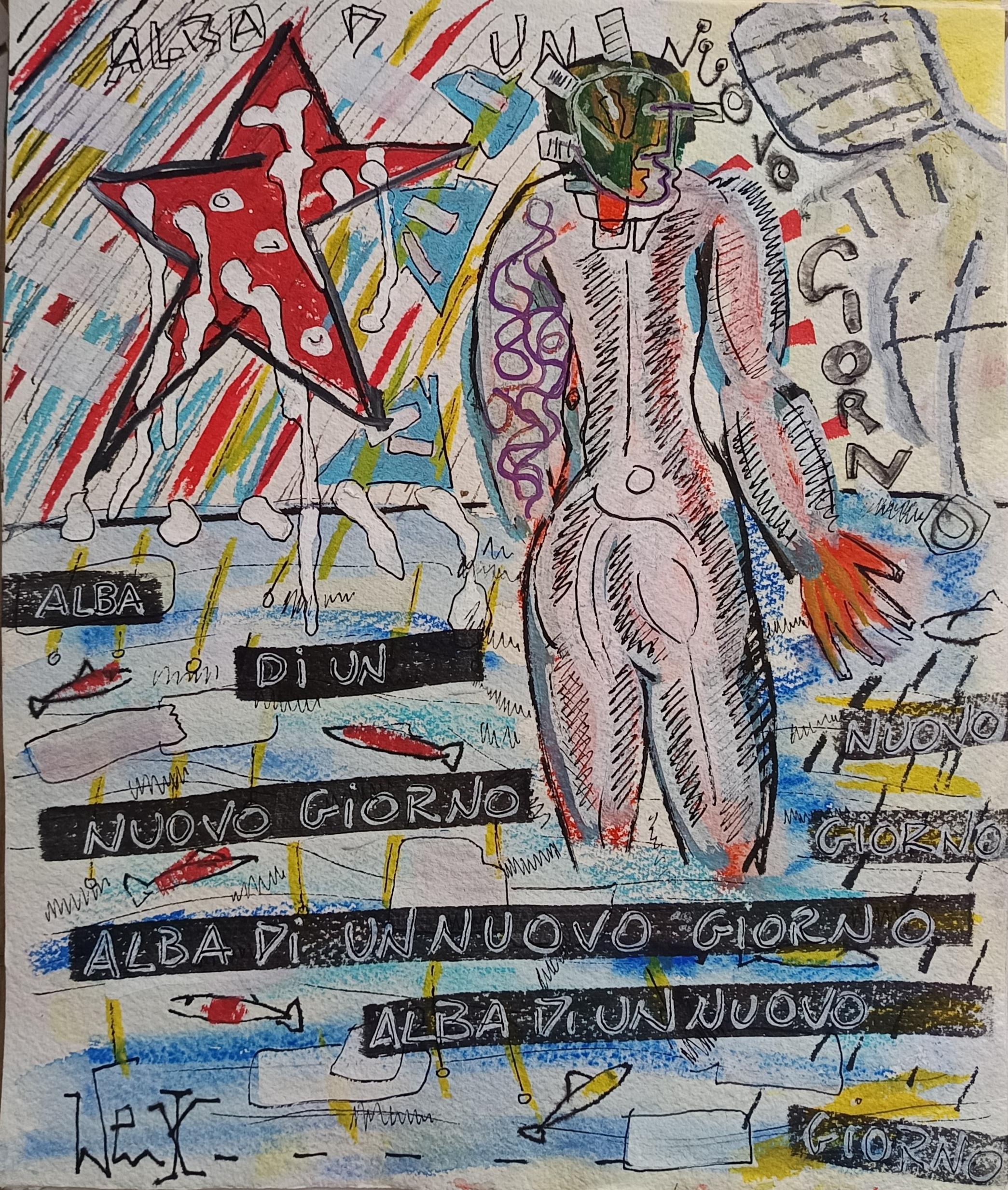 "Alba di un nuovo giorno" by Enzio Wenk, 2020-2022 - Acrylic Paint and Marker