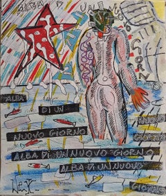 "Alba di un nuovo giorno" de Enzio Wenk, 2020-2022 - Pintura acrílica y rotulador