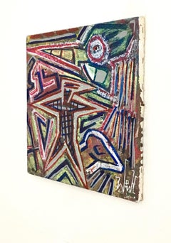 "Amuleti", by Enzio Wenk, 2017 - Oil, Acrylic and Sand on Canvas - Expressionism