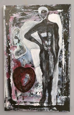 "Angelo alato" par Enzio Wenk, 2019 - Peinture à l'acrylique sur toile, néo-expressionnisme