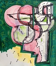 "Arrivano le bombe" par E. Wenk, 2020-22-  Peinture et crayon abstrait