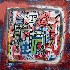 « Automa » d'Enzio Wenk, 2018 - Techniques mixtes sur toile, néo-expressionnisme