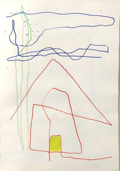 "Casa" by Enzio Wenk, 2020-2021 - Marker on Paper, Landscape, NeoExpressionism