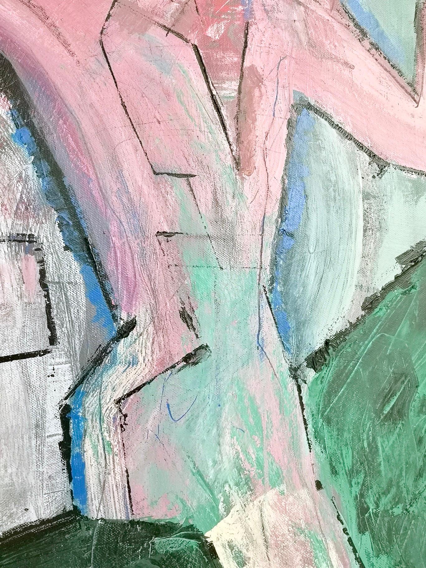 Cavaliere rosa von Enzio Wenk, 2019 inkfarbene Figur, Acryl, Neoexpressionismus im Angebot 9