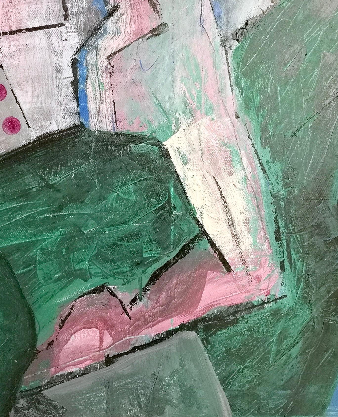 Cavaliere rosa von Enzio Wenk, 2019 inkfarbene Figur, Acryl, Neoexpressionismus im Angebot 10