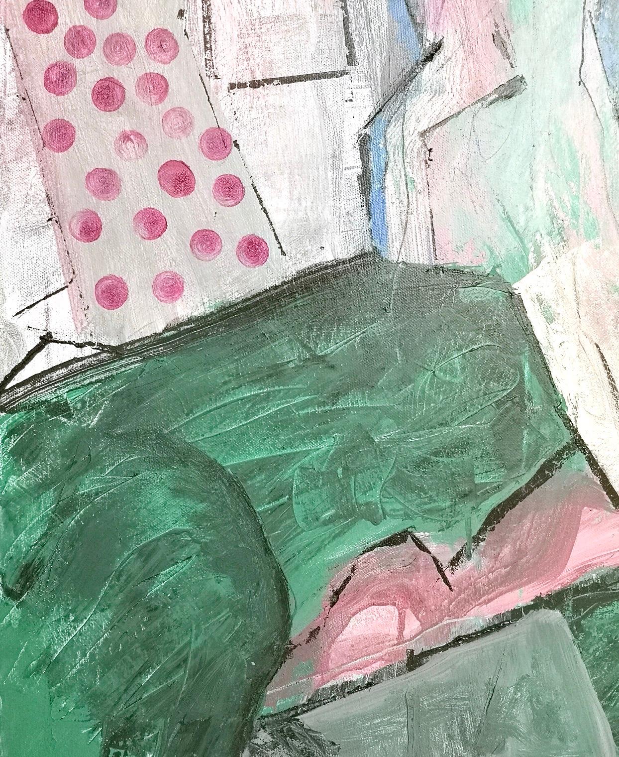 Cavaliere rosa von Enzio Wenk, 2019 inkfarbene Figur, Acryl, Neoexpressionismus im Angebot 11