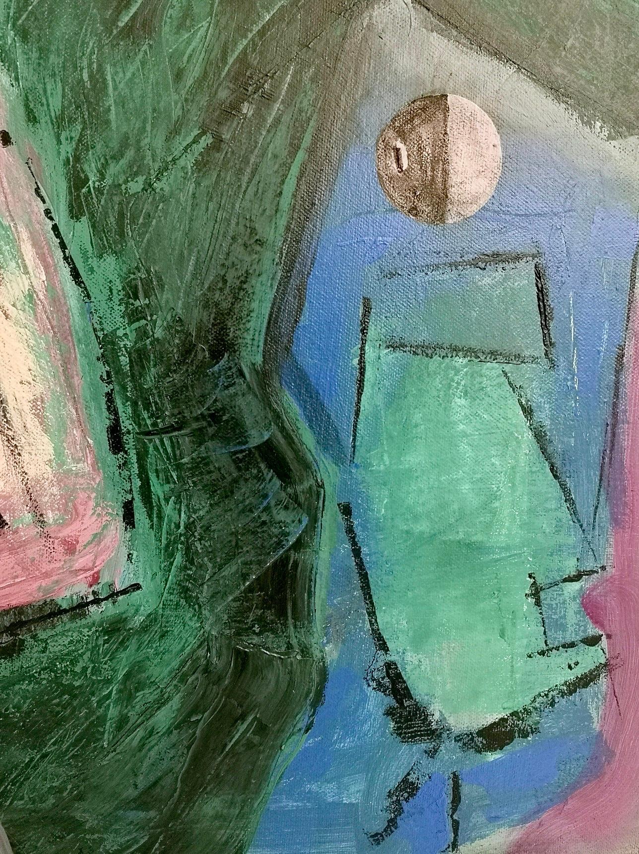 Cavaliere rosa von Enzio Wenk, 2019 inkfarbene Figur, Acryl, Neoexpressionismus im Angebot 13