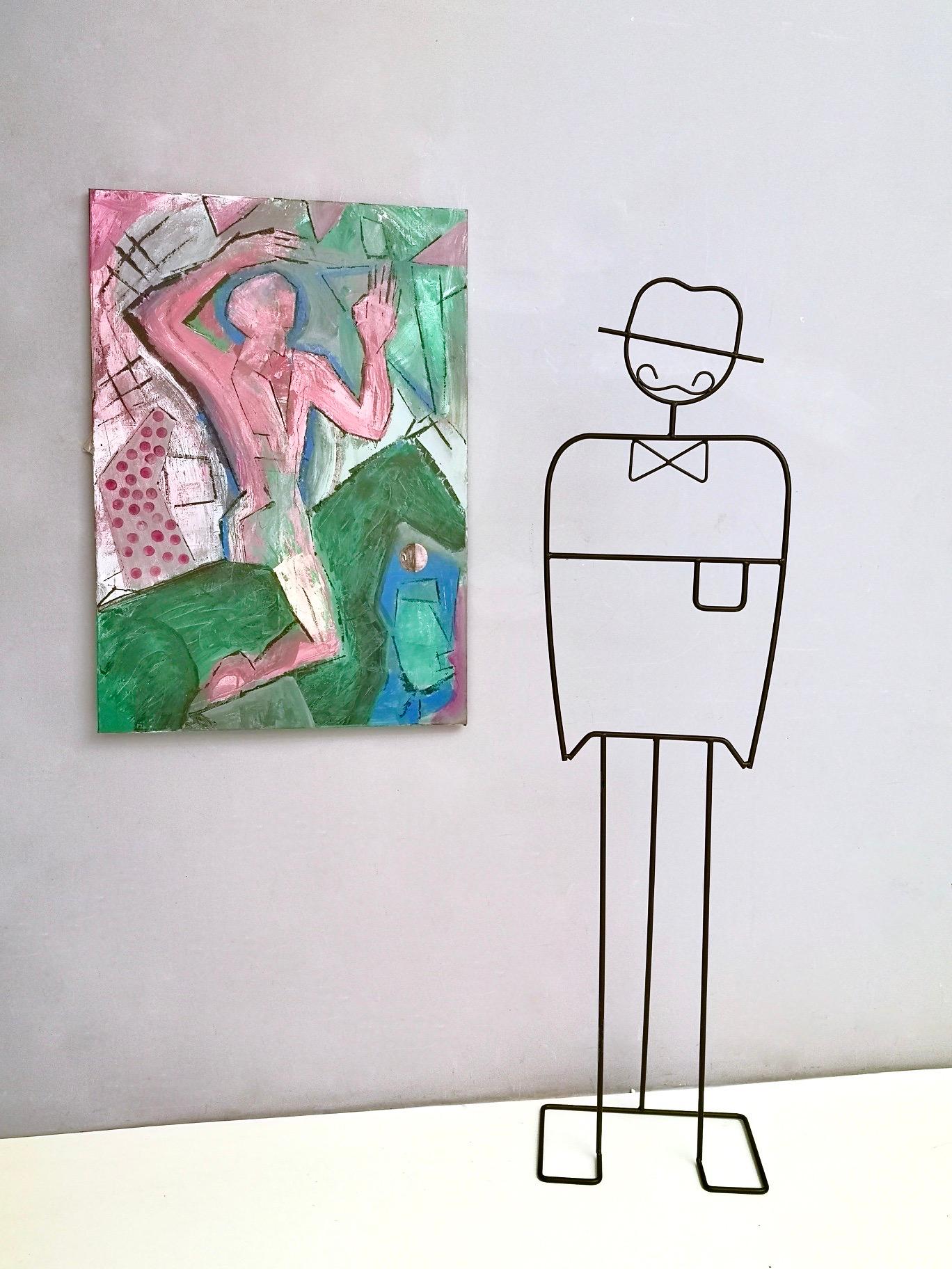 Cavaliere rosa von Enzio Wenk, 2019 inkfarbene Figur, Acryl, Neoexpressionismus im Angebot 1