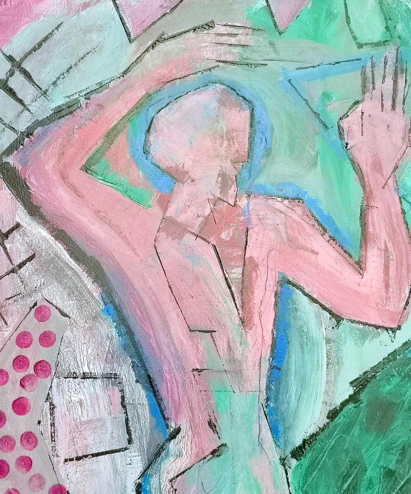 Cavaliere rosa von Enzio Wenk, 2019 inkfarbene Figur, Acryl, Neoexpressionismus im Angebot 3