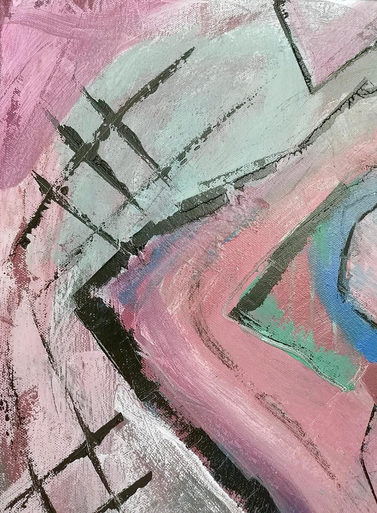 Cavaliere rosa von Enzio Wenk, 2019 inkfarbene Figur, Acryl, Neoexpressionismus im Angebot 6