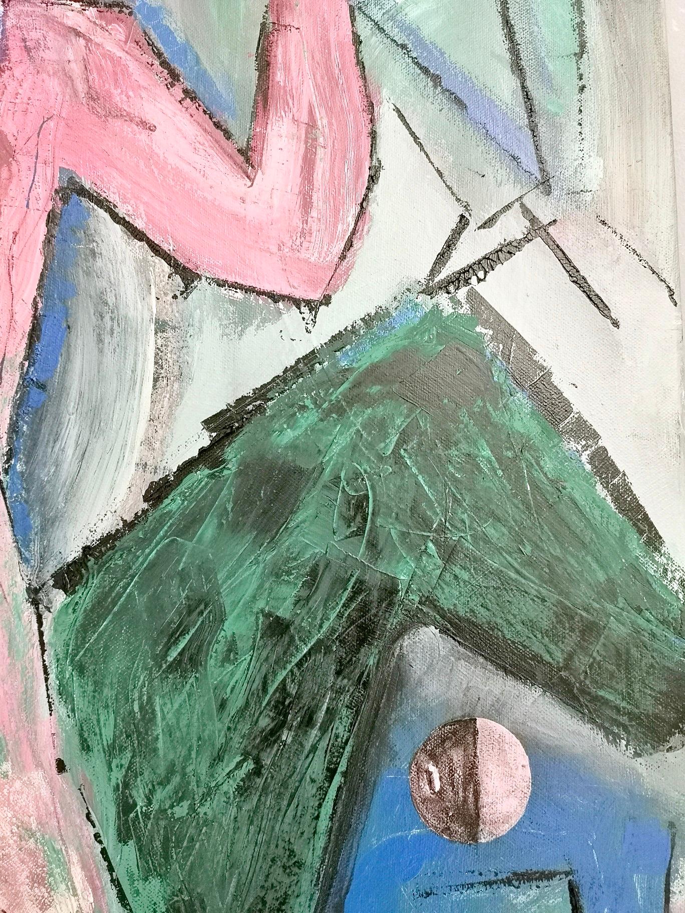 Cavaliere rosa von Enzio Wenk, 2019 inkfarbene Figur, Acryl, Neoexpressionismus im Angebot 8