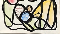 « Composizione » d'E. Wenk, 2020-21, aquarelle et peinture acrylique abstraite