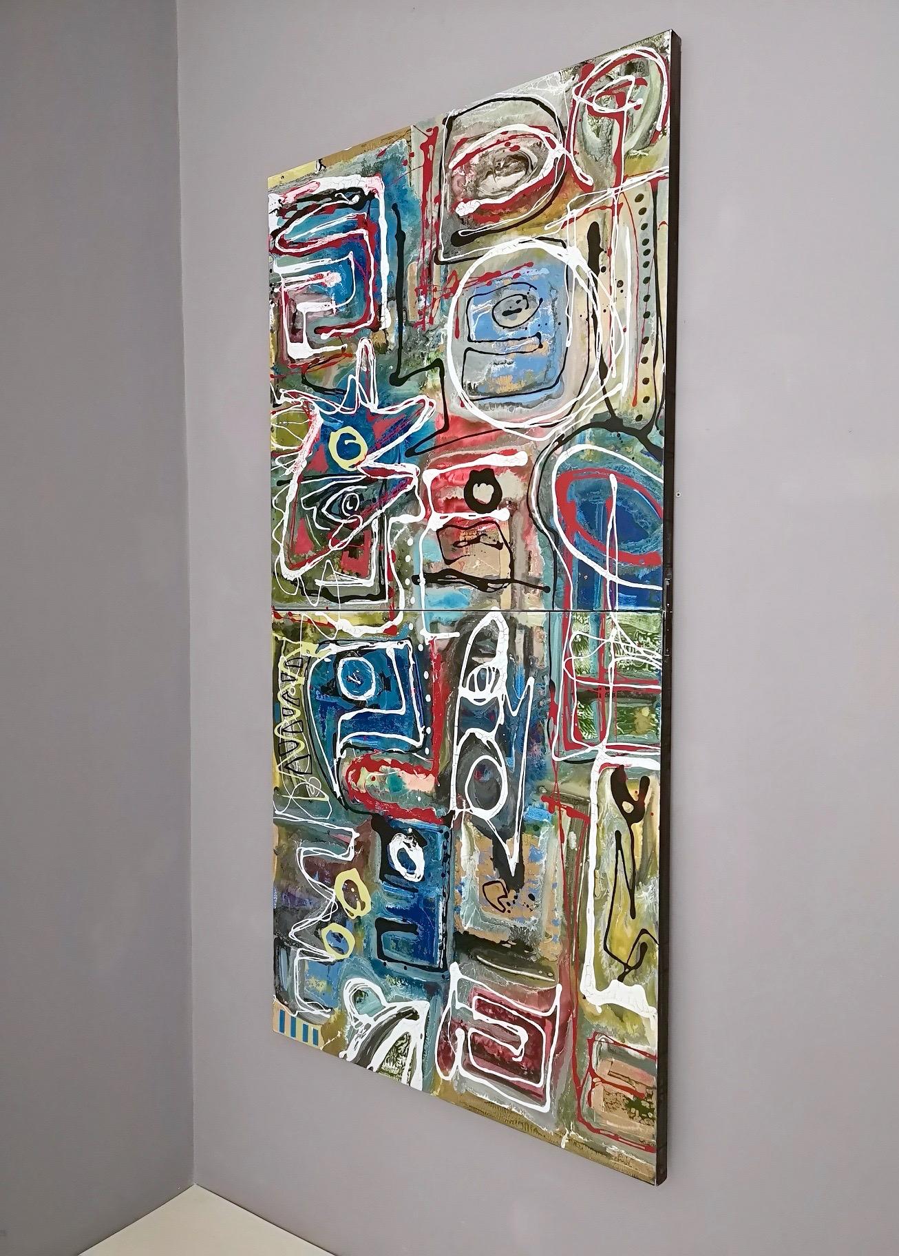 „Composizione“ von Enzio Wenk, 2017 – Lack und Öl auf Leinwand, Neoexpressionismus im Angebot 2
