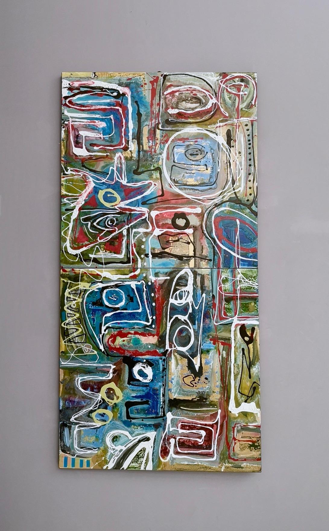 „Composizione“ von Enzio Wenk, 2017 – Lack und Öl auf Leinwand, Neoexpressionismus im Angebot 3