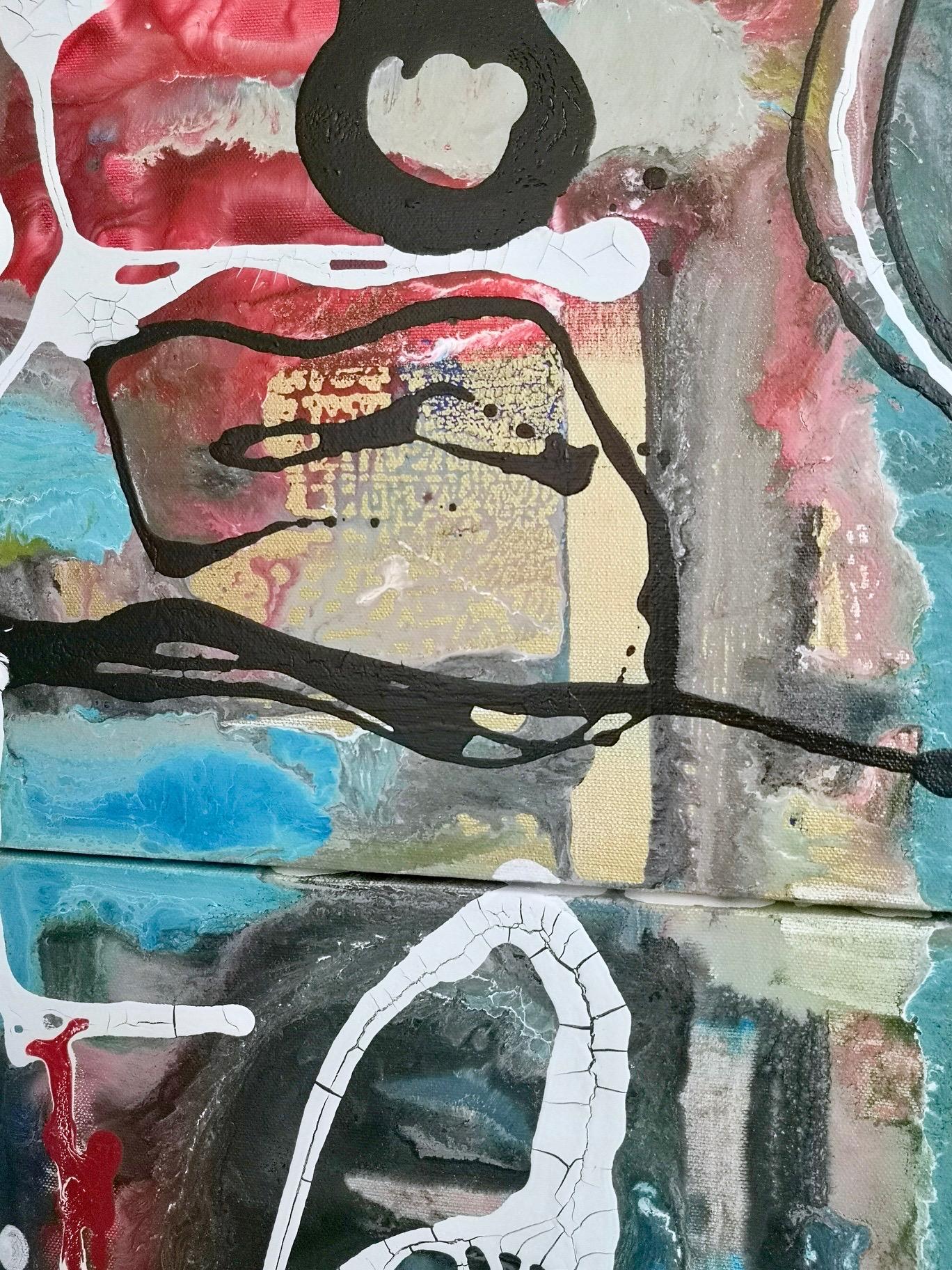 „Composizione“ von Enzio Wenk, 2017 – Lack und Öl auf Leinwand, Neoexpressionismus im Angebot 5