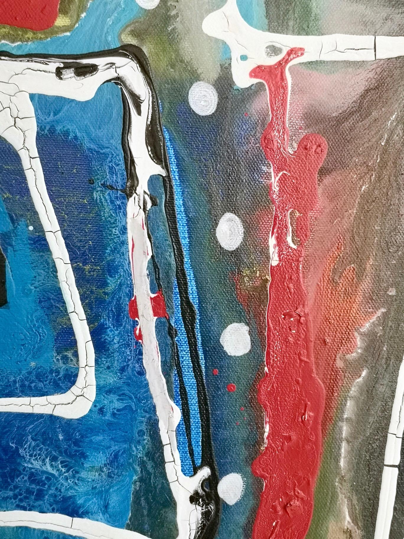 „Composizione“ von Enzio Wenk, 2017 – Lack und Öl auf Leinwand, Neoexpressionismus im Angebot 7