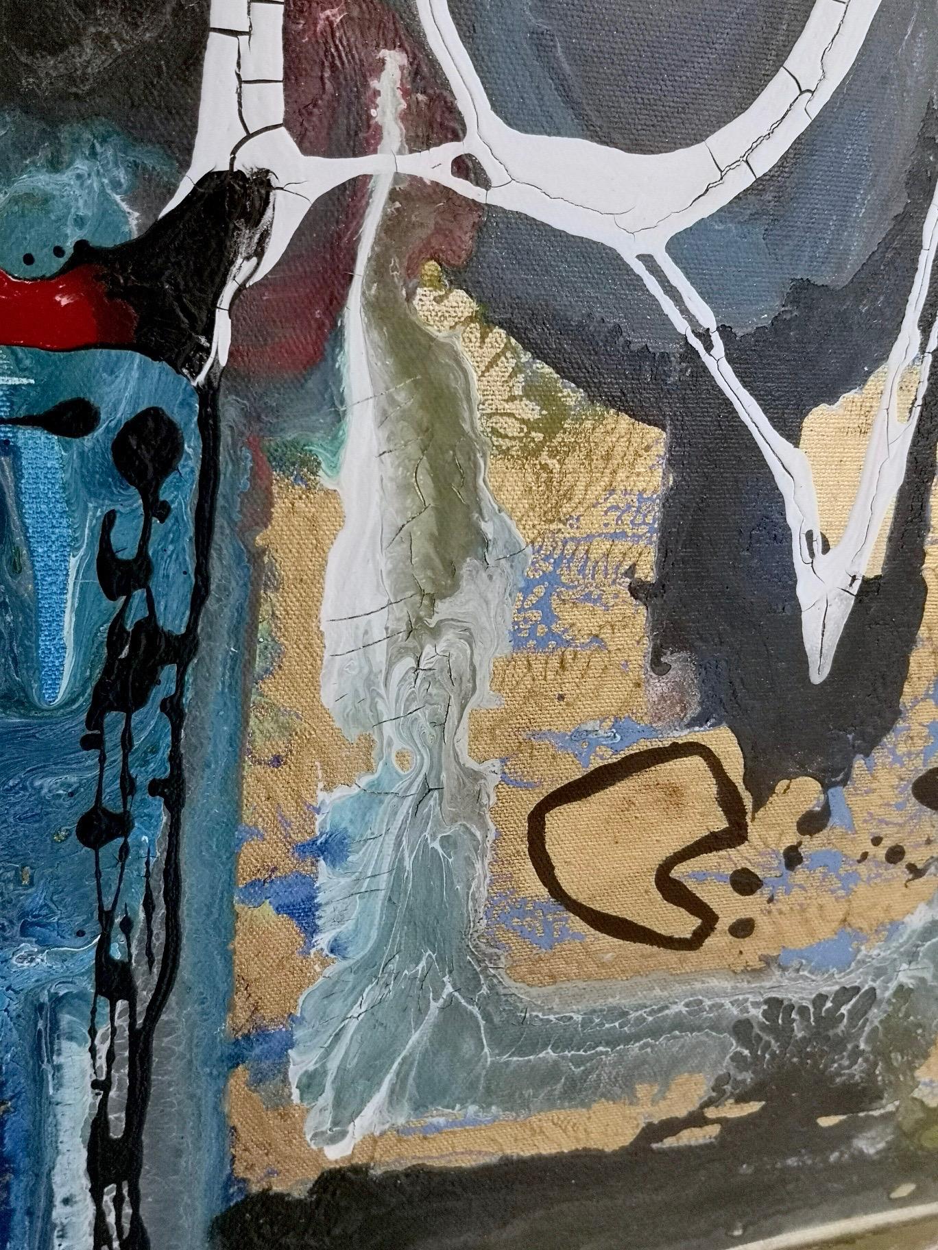 „Composizione“ von Enzio Wenk, 2017 – Lack und Öl auf Leinwand, Neoexpressionismus im Angebot 8
