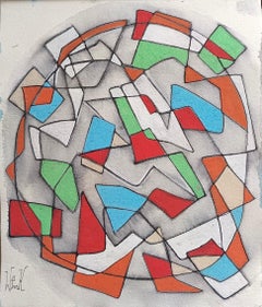 "Composizione" de Enzio Wenk, 2020-2022 - Pintura acrílica sobre papel, Abstracto