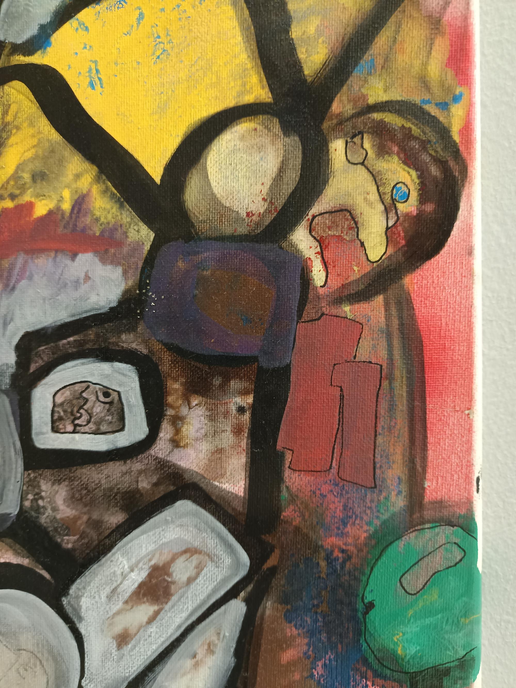 „Composizione“ von Enzio Wenk, 2021-Acryl auf Leinwand, Abstrakt, Neoexpressionismus im Angebot 8