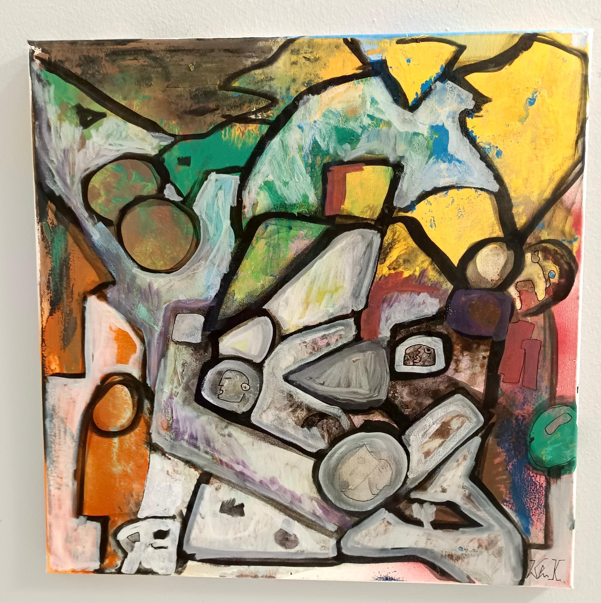 „Composizione“ von Enzio Wenk, 2021-Acryl auf Leinwand, Abstrakt, Neoexpressionismus im Angebot 1