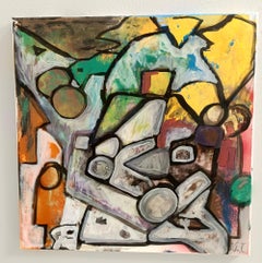 "Composizione" de Enzio Wenk, 2021-Acrílico sobre lienzo, Abstracto, Neoexpresionismo