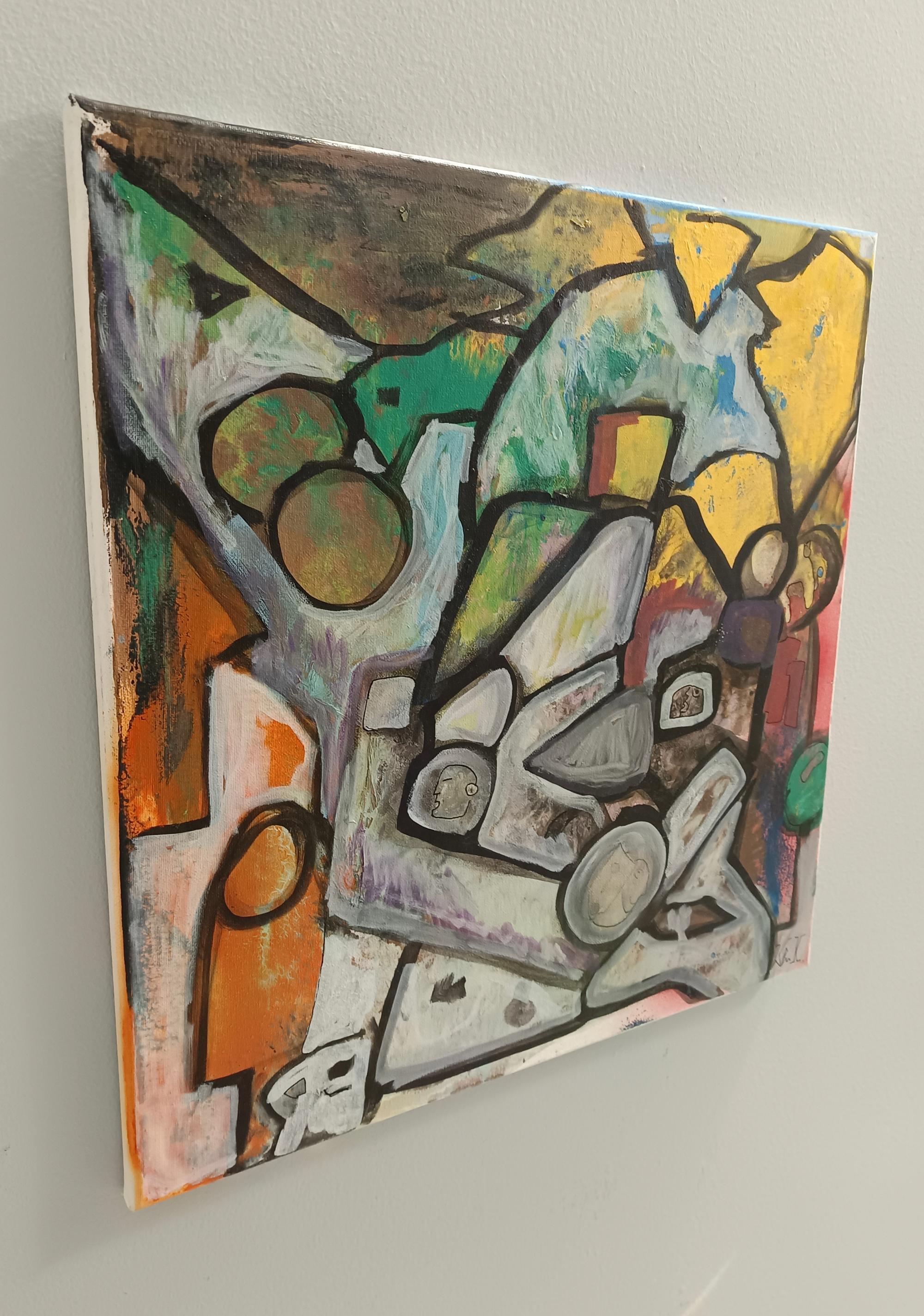 „Composizione“ von Enzio Wenk, 2021-Acryl auf Leinwand, Abstrakt, Neoexpressionismus im Angebot 2
