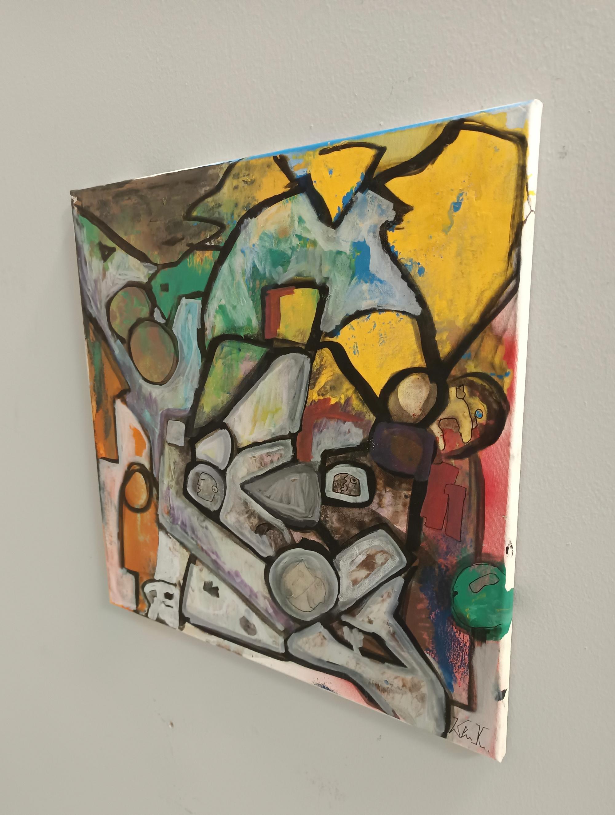 „Composizione“ von Enzio Wenk, 2021-Acryl auf Leinwand, Abstrakt, Neoexpressionismus im Angebot 3