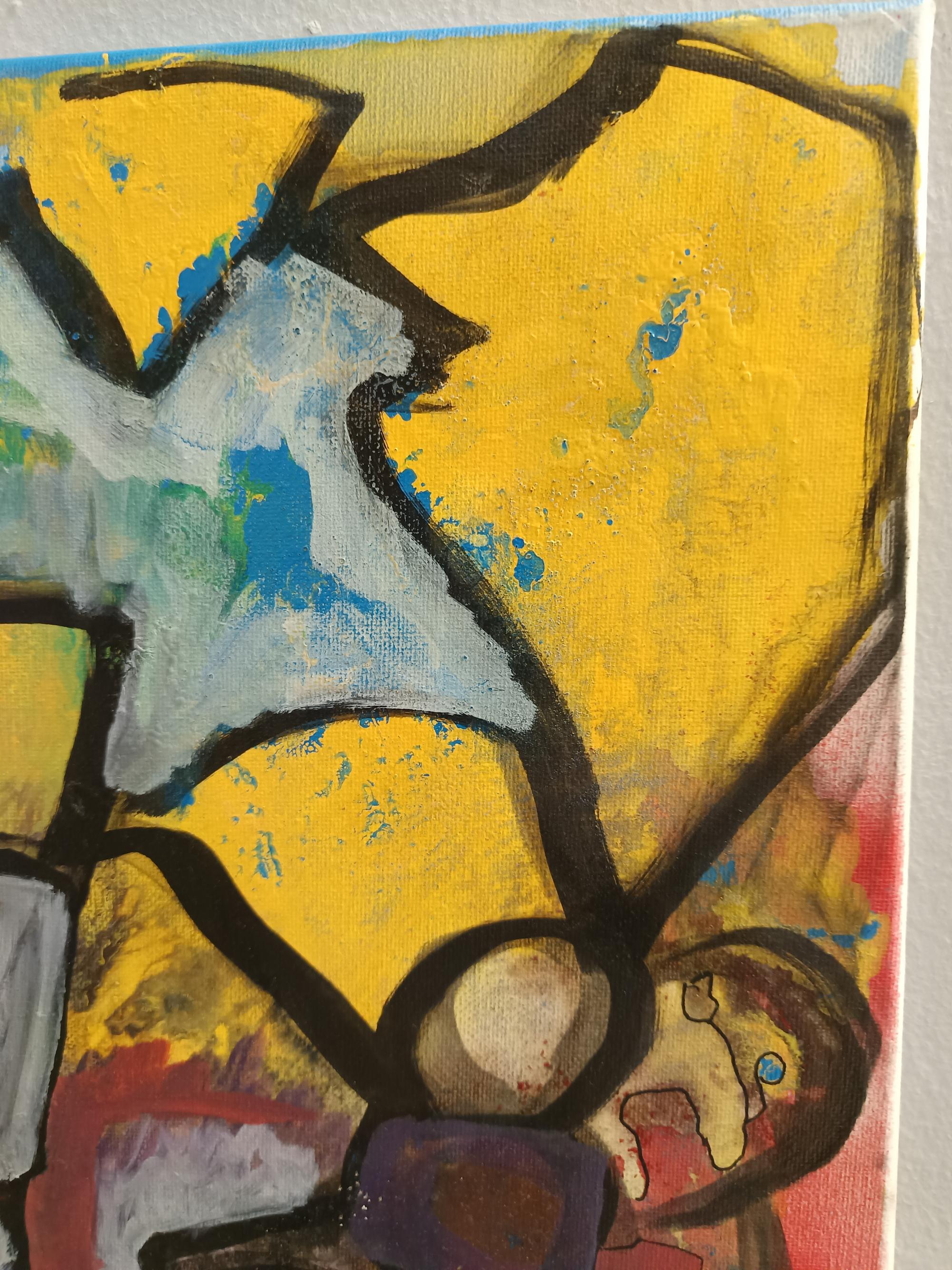 „Composizione“ von Enzio Wenk, 2021-Acryl auf Leinwand, Abstrakt, Neoexpressionismus im Angebot 5
