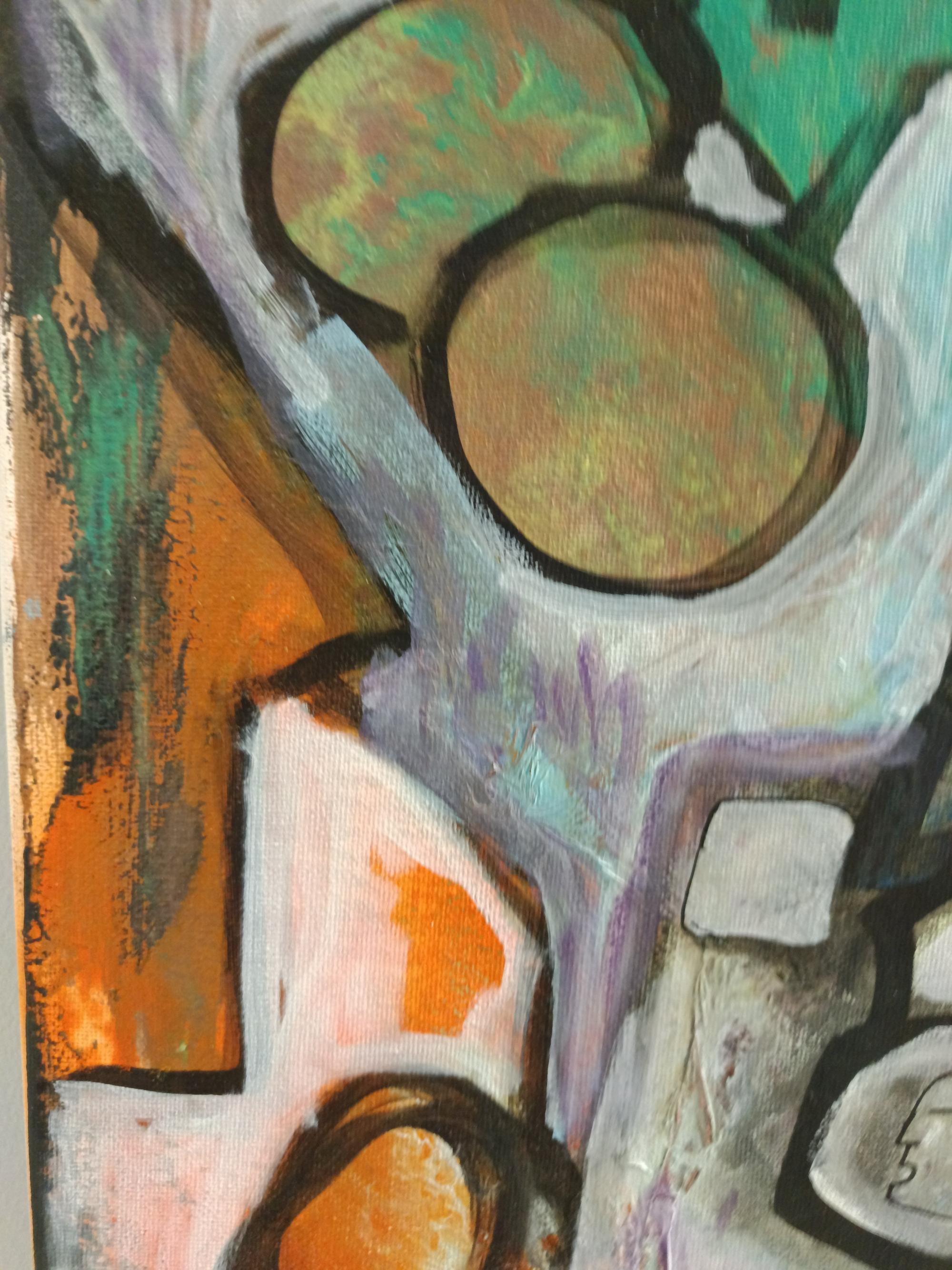 „Composizione“ von Enzio Wenk, 2021-Acryl auf Leinwand, Abstrakt, Neoexpressionismus im Angebot 6