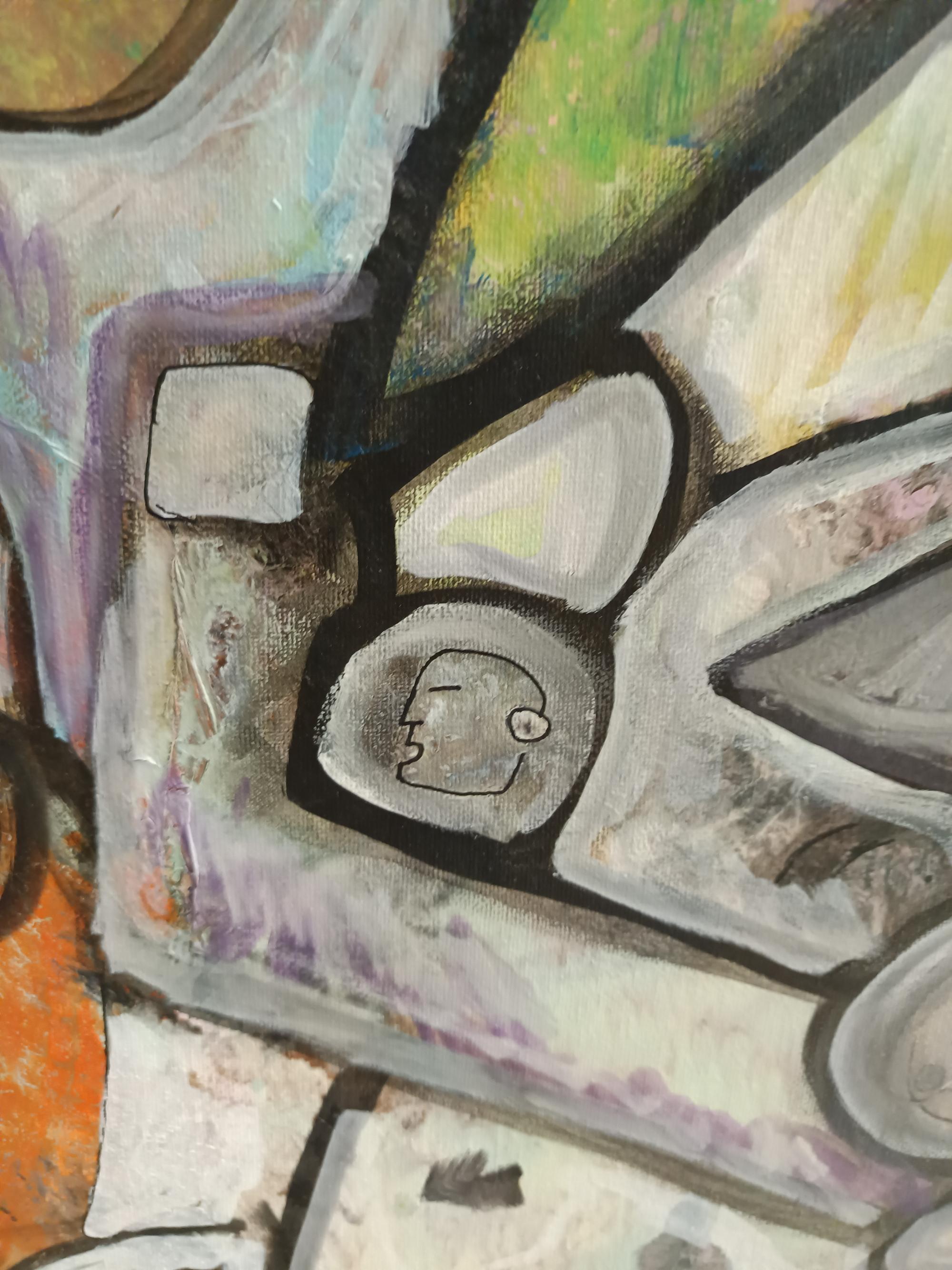 „Composizione“ von Enzio Wenk, 2021-Acryl auf Leinwand, Abstrakt, Neoexpressionismus im Angebot 7