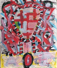 "Cuore Amore" di Enzio Wenk, 2020-2022 - Pittura acrilica e matita, Astratto