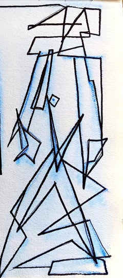 "Due figure" by E. Wenk, 2020-22- Watercolor and Marker, Abstract Figurative