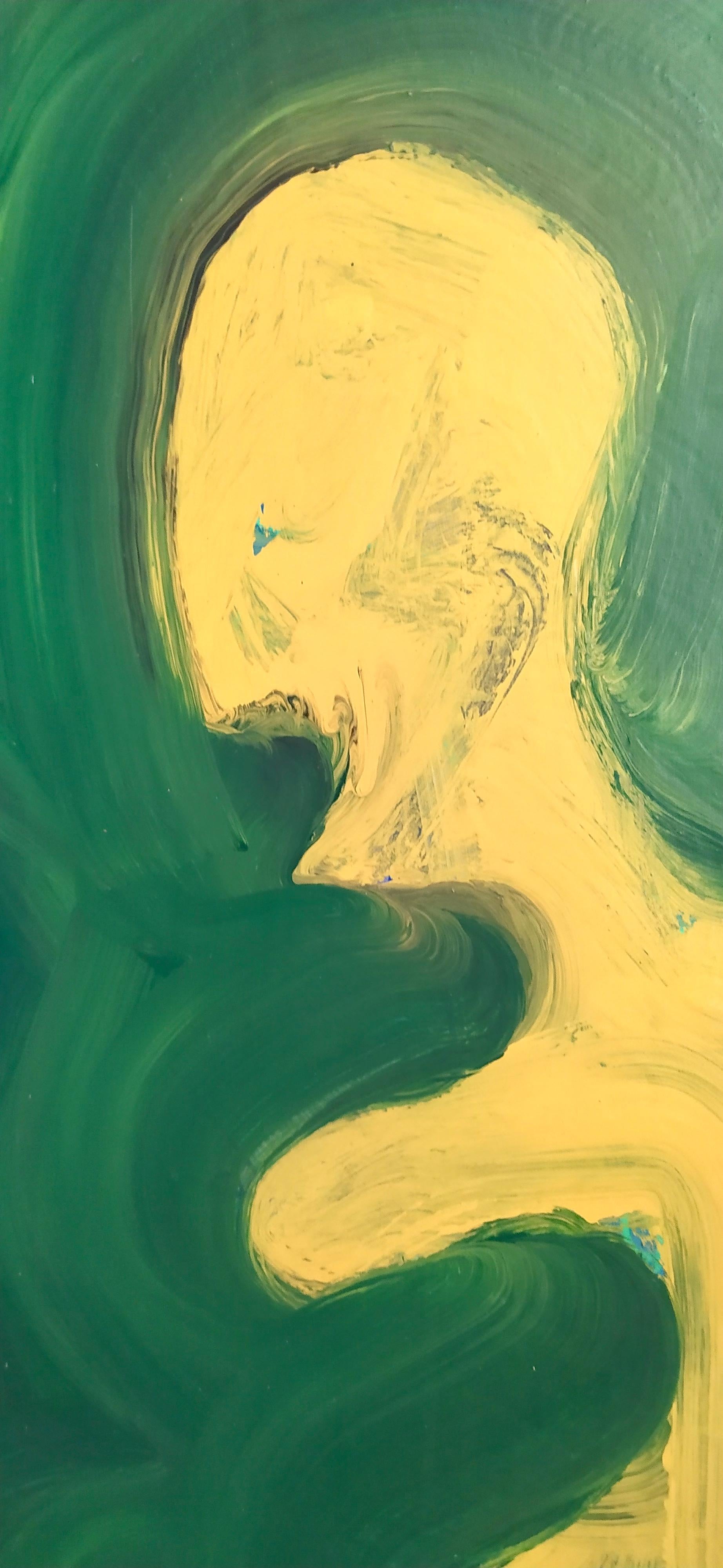 Embrione  d'Enzio Wenk, 2020, acrylique vert et jaune, no-expressionnisme en vente 2